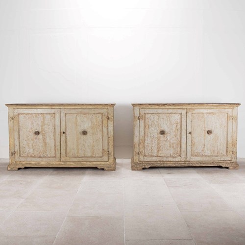 Pair Of 18Th Century Italian Painted Buffets