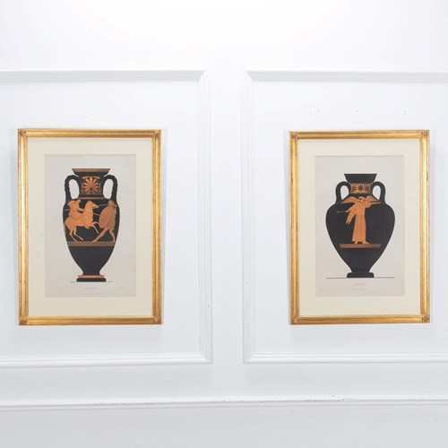 Pair Of 19Th Century Albert Genick Lithographs Of Amphora