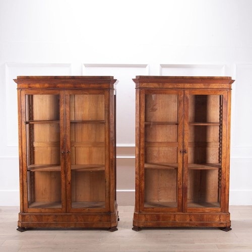 Pair Of 19Th Century French Fruit Wood Cupboards