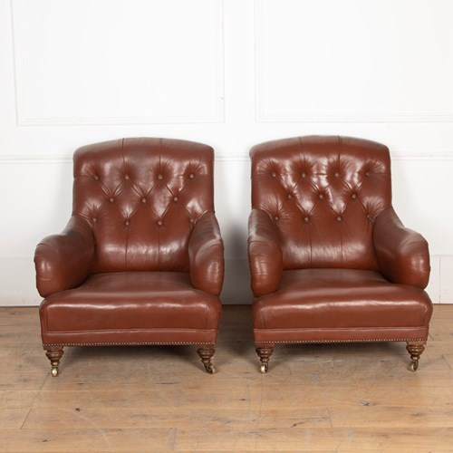 Pair Of 19Th Century Leather Club Chairs