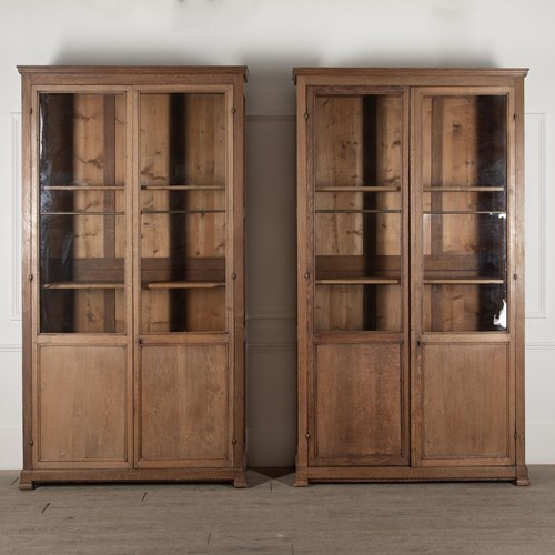 Pair Of 19Th Century Tall Oak Bookcases