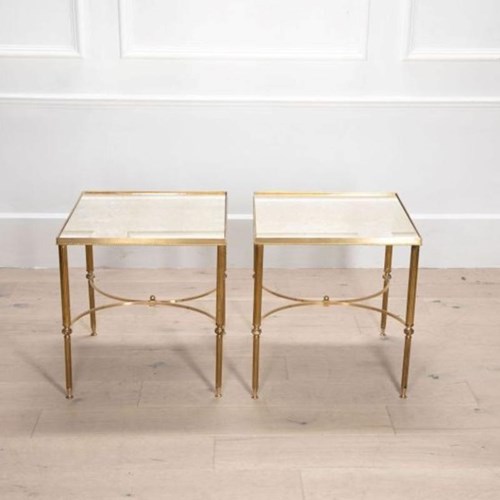 Pair Of 20Th Century Brass End Tables