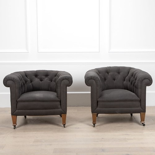 Pair Of 20Th Century Chesterfield Armchairs