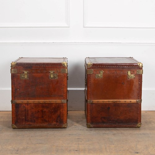 Pair Of 20Th Century Mulberry Home Leather Trunks
