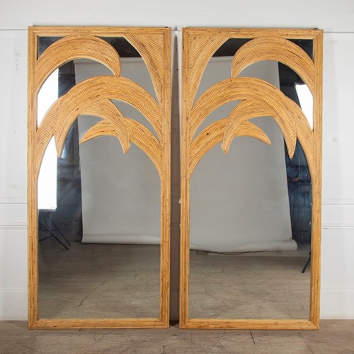 Pair Of 20Th Century Style Bamboo Mirrors