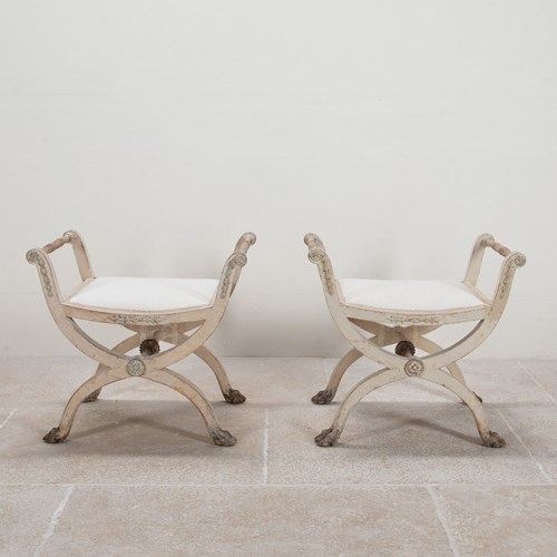 Pair Of Early 19Th Century Swedish Gustavian Stools