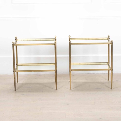 Pair Of French Brass End Tables