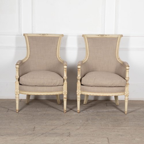 Pair Of 19Th Century French Painted Armchairs