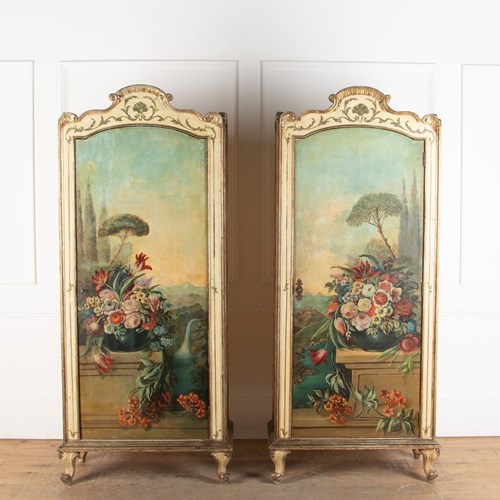 Pair Of Hand Painted Venetian Cabinets