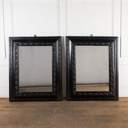 Pair Of Italian 19Th Century Ebonised Mirrors