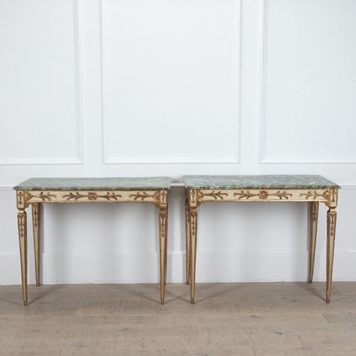 Pair Of Italian Mid 18Th Century Neoclassical Console Tables