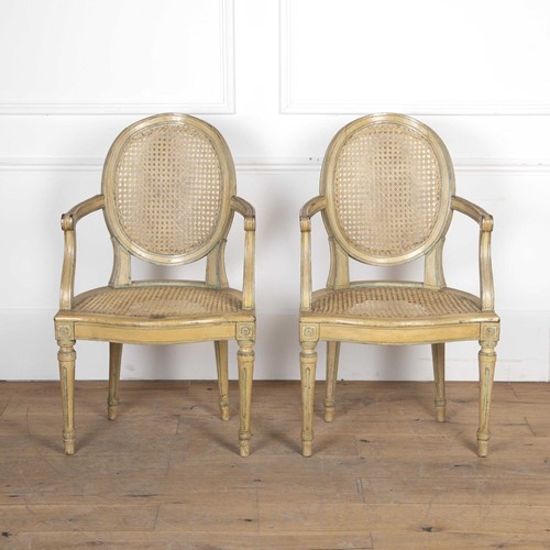 Pair of Late 18th Century French Caned Armchairs