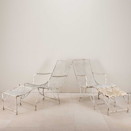 Pair Of Late 19Th Century French Garden Recliners