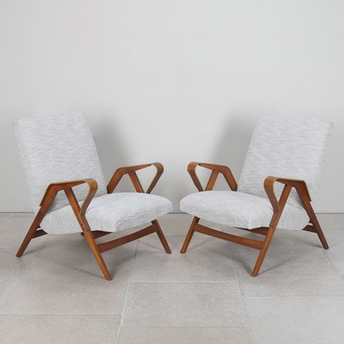 Pair Of Mid-Century Czech Armchairs