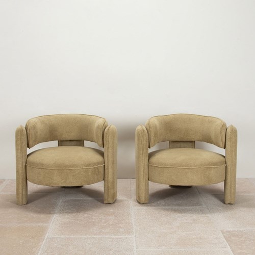 Pair Of Mid-Century French Armchairs