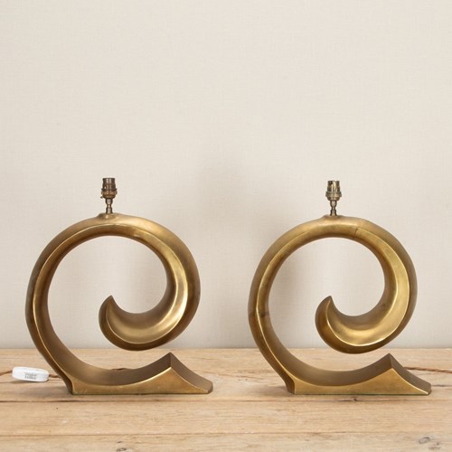 Pair Of Mid-Century French Pierre Cardin Logo Table Lamps