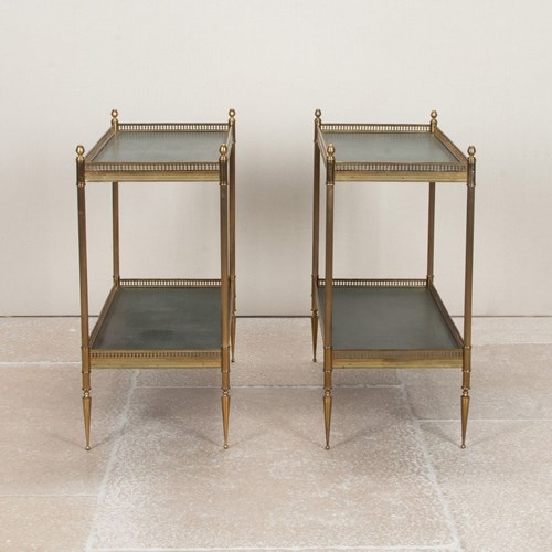 Pair Of Mid-Century Maison Jansen Brass Side Tables
