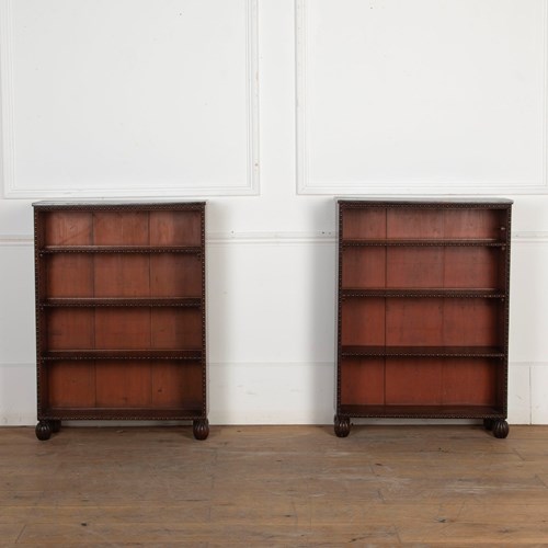 Pair Of Regency Dwarf Bookcases On Fluted
