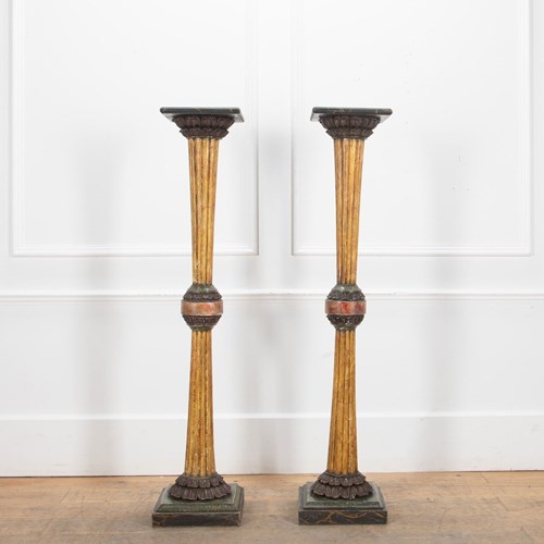 Regency Pair Of Simulated Marble Torcheres