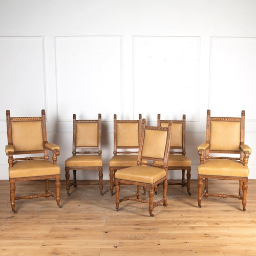 Set of Six 19th Century Oak Dining Chairs