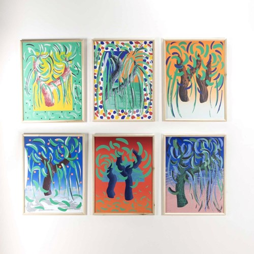 Set Of Six Mid-Century English Silkscreen Prints