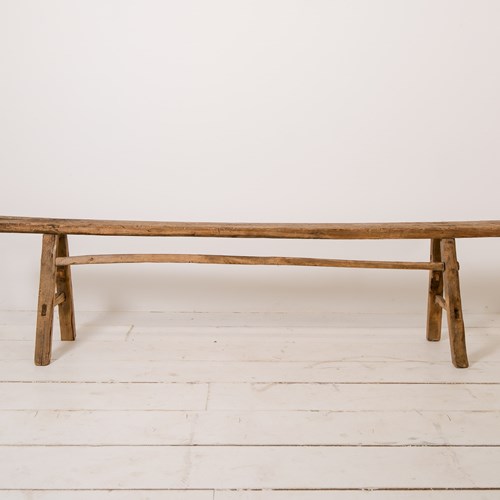 Rustic Elm Bench (One Of Two)