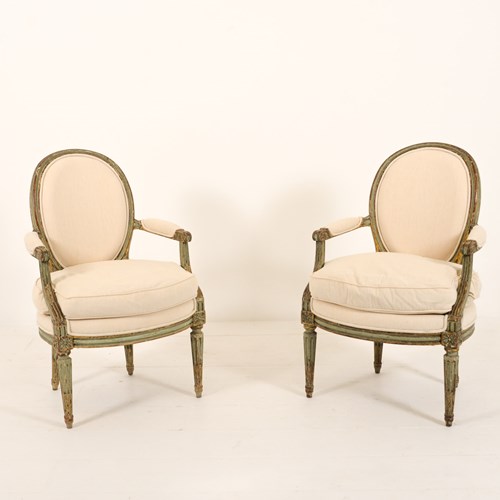 Pair Of French 18Th Century Armchairs