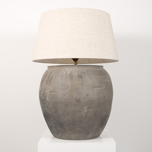 Table Lamp Grey Ceramic Base