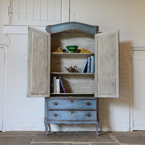 Italian Painted Two-Tier Cupboard