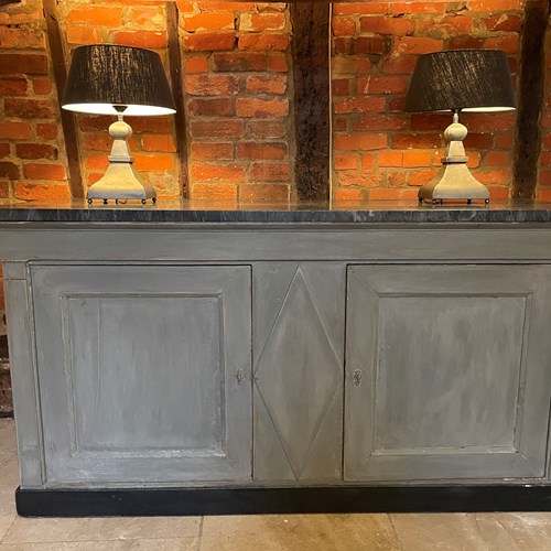 French Two Door Large Buffet With Marble Top