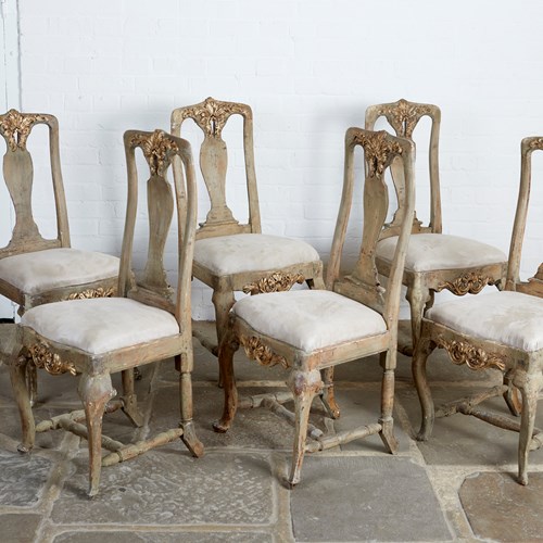 Set Of Six Swedish Dining Chairs