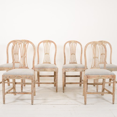 Set Of Six 18Th Century Swedish Dining Chairs