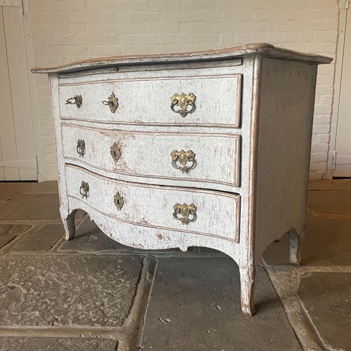 Swedish 18Th Century Curve Front Commode