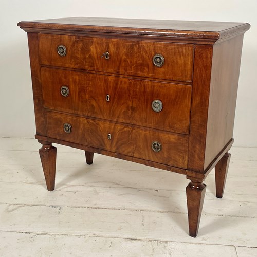 Walnut Three Drawer Commode