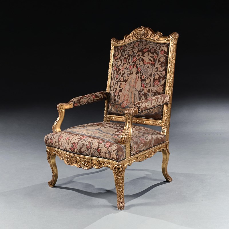 Fine 18Th Century French Regence Period Giltwood Armchair Fauteuil-loveday-1-image-main-2-main-638102571923457743.jpg