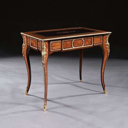 French 19th C Gilt-Bronze Mounted Writing Table