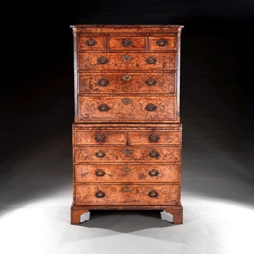 George I Period Walnut Chest On Chest Or Tallboy Of Exceptional Colour And Patin
