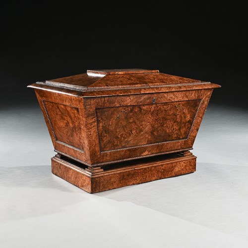 Late Regency George Iv Period Wine Cooler Cellarette In Pollard Oak 