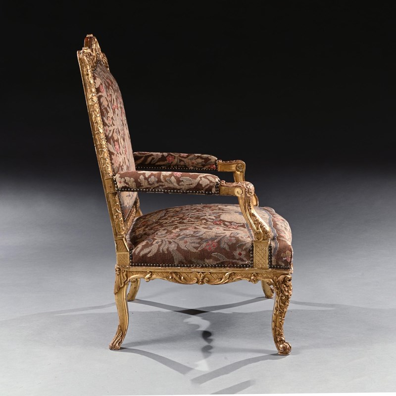 Fine 18Th Century French Regence Period Giltwood Armchair Fauteuil-loveday-4-large-main-638102572110240467.jpg