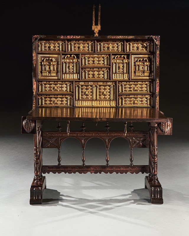 17th Century Spanish Walnut Vargueno Desk on Stand-loveday-5-large-main-637884726903715023.jpg