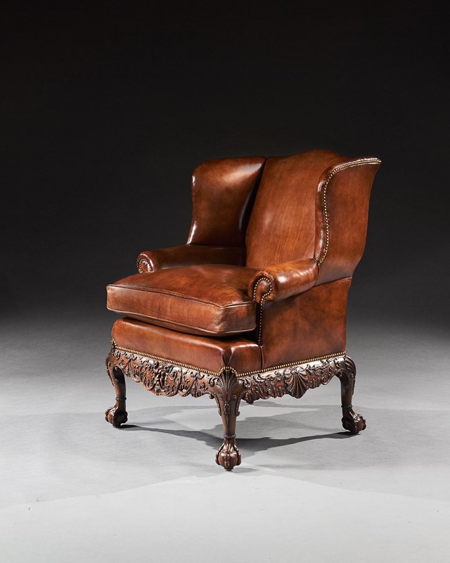 19th Century Mahogany Leather Wingback Armchair-loveday-brown-chair-02-large-main-637884790827336401.jpg