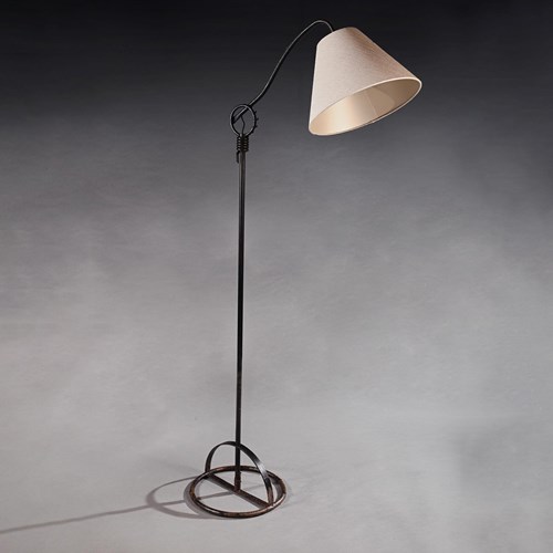 Wrought Iron Floor Lamp In The Manner Of Jean Royère
