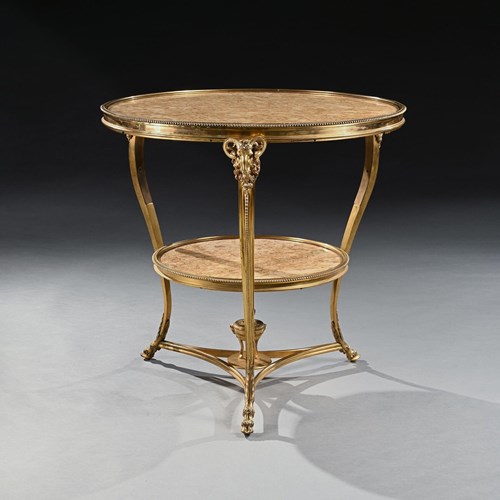 Late 19Th Century French Gilt Bronze And Marble Gueridon