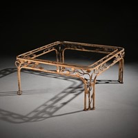 French Mid 20th Century Gilt Iron Coffee Table