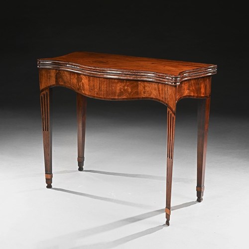 George III Mahogany Serpentine Tea Table Of Exceptional Colour And Patination