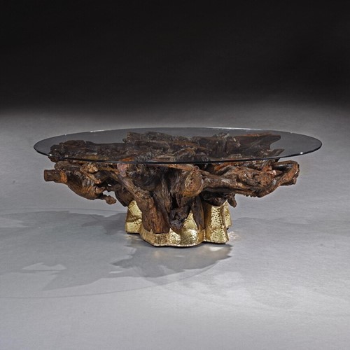 20Th Century Brass Mounted Root Coffee Table