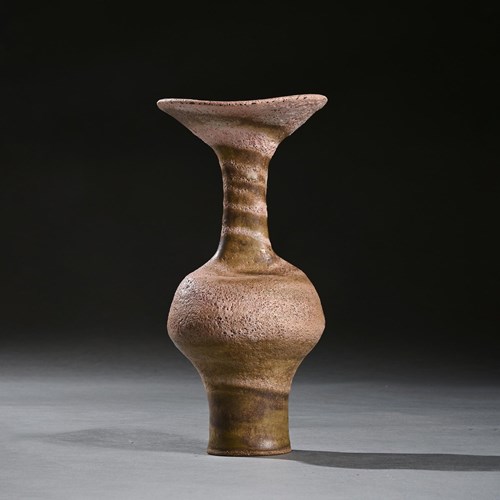 Lucie Rie Vase With Flaring Lip Mixed Stoneware Circa 1985