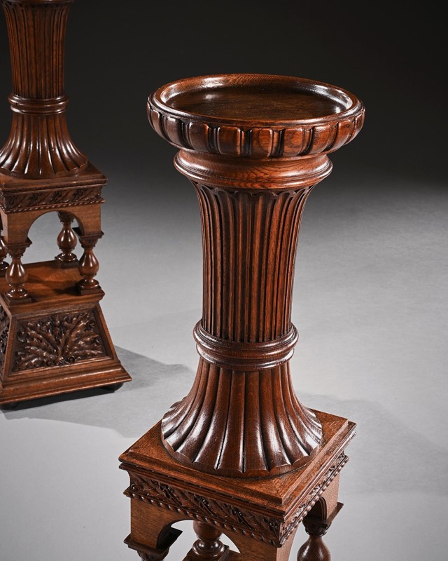 Pair of 19th Century Arts & Crafts Oak Torcheres-loveday-wood-stands-04-large-main-637758652076757364.jpg
