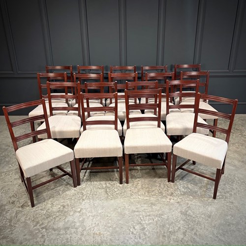 Set Of Eighteen Georgian Mahogany Dining Chairs
