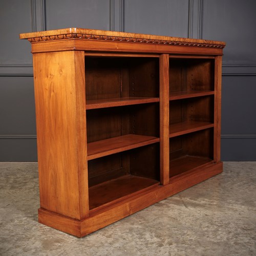 19Th Century Figured Walnut Open Bookcase